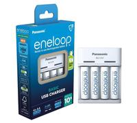 Chargeur USB Basique Panasonic Eneloop BQ-CC61 Rechargeable + 4 Piles AA NiMh
