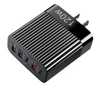 Chargeur USB - Bloc de chargeur multi-ports de 120 W, centre de station de charge rapide | Sortie de charge portable Type-C pour téléphones mobiles, tablettes, ordinateurs portables, hub E