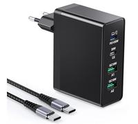 Chargeur USB C 140 W GaN, 4 Ports USB Station de Charge Rapide 100W Adaptateur d'alimentation Multiple USB C Compatible avec MacBook Pro/Air/iPhone 15/16/Samsung/tablette/ordinateur