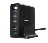 Chargeur Usb C 140W,5 Ports Gan Chargeur Station Ultra Rapide Avec Et Écran Lcd Pour Macbook Pro/Air,Pour Ipad Pro/Air,Pour Iphone 16/15,Galaxy S24/S23,Pour Dell,Pixelbook,Noir[Z2281]