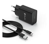 Chargeur USB C 18 W avec câble de charge USB C 2 m pour Samsung Galaxy A14/A13/A15/A12 4G, 5G/S10/S9/S8/A32/A21S/A53/S23/S22/S21, Xiaomi, Huawei, Quick Charge 3.0