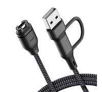 Chargeur USB C 2 en 1 pour Garmin Watch Charger Fenix 5 5S 5X Plus 6 6S 6X Pro, Forerunner 935 245 Music, Instinct, Approach X10 X40 S60, Vívoactive 3 (100 cm)