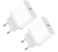 Chargeur USB C, 2 Pack 25W Prise USB C Rapide Secteur Mural Alimentation Adaptateur pour iPhone 17 16 15 14 13 12 11 Pro Max XR XS Tablette