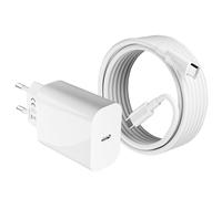 Chargeur USB C 20 W pour iPhone 16/16 Pro/16 Pro Max/16 Plus/15/15 Pro/15 Pro Max/15 Plus, iPad, adaptateur USBC, chargeur rapide avec câble USB C de 2 m