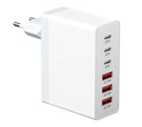 Chargeur USB C 20W, GaN 6 Ports 20W avec 3 Ports USB-c et 3 chargeurs USBA Prise USBC Compatible avec iPhone 11/12/13/14/15/16 Pro Max/Galaxy S24/S23/S22/S21/Google/Tablette