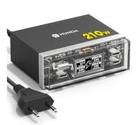 Chargeur USB C,210W Chargeur GaN Rapide avec écran,HUNDA 4 Ports pour MacBook Pro/Air, Samsung Galaxy, iPad Pro et Tous Les appareils Type C/A