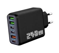Chargeur USB-C 240W Multi-Port 3USB-A + 3USB-C | Charge Ultra-Rapide PD/QC/PPS, Charge, Prise USB Multiple pour i Pad i Phone Sam Tablette écouteurs Bureau, Maison et Voyage