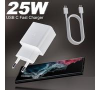 Chargeur Usb C 25w,Prise De Charge Pd 3.0 Avec Chargeur Rapide Usb C De 1,5m Câble Pour Samsung Galaxy S25/S24/S23/S22/S21/S20 Ultra/S23fe/Note20/S10/S9/A55/A72/Z Flip 5/Z Fold 6 5g Fast Charger