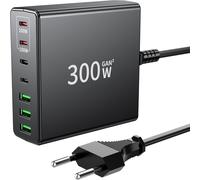 Chargeur USB-C 300W Multiple 7 Ports (4 USB-C, 3 USB-A) avec PPS Dual-PD pour MacBook Pro/Air, iPad Pro/Air, Samsung