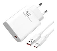 Chargeur USB C 33W pour Xiaomi Red-mi Note 14/13/12/11/11S/9/10/10S/9T/8 avec câble de Recharge de 2m Chargeur Rapide Turbo Charge