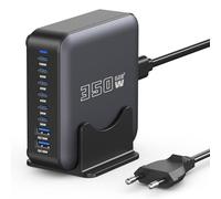 Chargeur USB C, 350W Type C Adaptateur Secteur Chargeur, 8-Port Prise Multiple, PD 100W Chargeur Rapide avec GaN III Tech, Compatible avec iPhone/Samsung/Google/Laptop/MacBook Pro/MacBook Air.