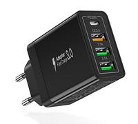 Chargeur USB-C 35W 4Ports PD20W +QC3.0,Chargeur Rapide Type C Adaptateur | Acezeek USBC pour iPhone 16/15/14 Pro Max, Samsung Galaxy S24/S23/S20+, Google Pixel 8, iPad,Tablettes