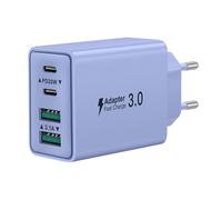 Chargeur USB C, 40W 4 Port Prise Chargeur Rapide USB C, 2Pack Multiple Secteur Double PD+QC 3.1A Type C Adaptateur pour iPhone 17 16 15 14 13 12 11 Pro Max 8 7 6S Plus Mini SE, iPad, Samsung Galaxy
