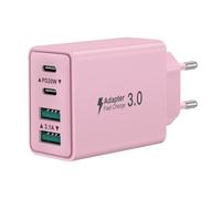Chargeur USB C, 40W 4 Port Prise Chargeur Rapide USB C, 2Pack Multiple Secteur Double PD+QC 3.1A Type C Adaptateur pour iPhone 17 16 15 14 13 12 11 Pro Max 8 7 6S Plus Mini SE, iPad, Samsung Galaxy