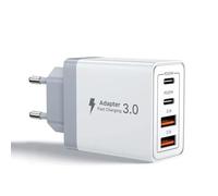 Chargeur USB C, 40W 4 Port Prise USBC Chargeur Rapide iPhone, Multi Secteur PD+QC 3.1A Type C Adaptateur pour iPhone 16 15 14 13 12 11 Pro Max, iPad,Samsung Galaxy