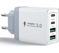 Chargeur Usb C, 40W 4 Port Prise Usbc Chargeur Rapide Iphone, Multi Secteur Pd+Qc 3.1A Type C Adaptateur Pour Iphone 17 16 15 14 13 12 11 Pro Max X Xs Xr 8 7 Plus Mini Se, Ipad,Samsung Galaxy