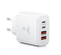 Chargeur USB C, 40W 4-Port USB Multiple Bloc Chargeur Rapide Multiple Secteur PD+QC 3.1A Type C Adaptateur pour iPhone 17 16 15 14 13 12 Pro Max Samsung S24 Ultra S23 S22 iPad Xiaomi Huawei Google