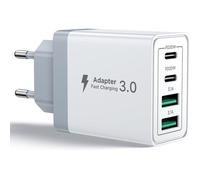 Chargeur USB-C 40W, 4 Ports, Rapide pour iPhone, Samsung, iPad