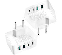 Chargeur Usb C 40W Rapide Multiport 4 Ports 2C+2A Adaptateur Secteur Mural Universel Bloc Chargeur Compact Léger Compatible[AA1683]