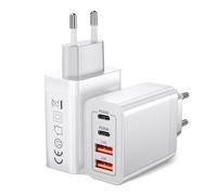 Chargeur USB C 40W Rapide Multiport - Prise USB C à 4 Ports USB, Adaptateur Secteur Compatible iPhone, Samsung Galaxy, iPad Pro/Air et Téléphones Android - Bloc Chargeur Compact, Léger et Sécurisé