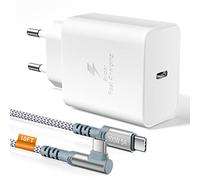 Chargeur USB C 45W avec Cable 3M Nylon Type C et Adaptateur Secteur pour Galaxy S23/S22/S21/S10, Note 20/10, Tab S8 Ultra/Plus (Blanc)