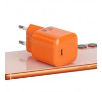 Chargeur USB-C 45W avec Technologie GaN - Chargeur Rapide Compact pour iPhone 15/16/17, iPad, Samsung, MacBook & Pixel, Adaptateur Secteur USB-C Rapide, Design Orange Transparent