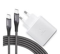 Chargeur USB C 45W Chargeur Rapide pour Samsung Galaxy S25 S24 S23 S22 S21 S20 Ultra, S25+ S24+ S23+ S22+, Note10+, Galaxy Tab S10, S9, S8, S7, S9+, S10 Ultra, avec Câble Nylon 100W USB-C 5A 2M