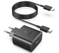 Chargeur USB C 45W Chargeur Sam-Sung Charge Rapide pour Samsung Galaxy S25, S24+, S24 Ultra, S23+, S23 Ultra, S22, S21, Note20, Tab S9 Ultra et 2M Câble USB C, Prise Secteur USB Type C Adapteur Noir