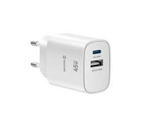 Chargeur USB-C 45W Power Delivery et USB-A Quick Charge 3.0 18W Swissten Blanc
