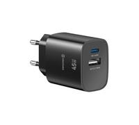 Chargeur USB-C 45W Power Delivery et USB-A Quick Charge 3.0 18W Noir