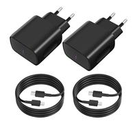 Chargeur USB C 45WX2 +2MX2 câble USB C, Charge Rapide pour Samsung Galaxy S25/S24/S23/ S22 /S21 /S21 Ultra,S20 FE, A16/A15/A14/A54/A53/A34,Chargeur Type C Secteur Adaptateur pour iPhone Huawei Xiaomi