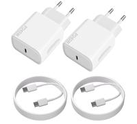 Chargeur USB C 45WX2 +2MX2 câble USB C, Charge Rapide pour Samsung Galaxy S25/S24/S23/ S22 /S21 /S21 Ultra,S20 FE, A16/A15/A14/A54/A53/A34,Chargeur Type C Secteur Adaptateur pour iPhone Huawei Xiaomi