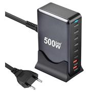 Chargeur USB-C 500 W - Station de Charge Rapide avec 6 USB-C et 2 Ports USB-A PD PPS 100 W - Bloc d'Alimentation pour MacBook Pro/Air, Samsung