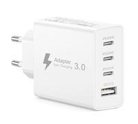 Chargeur USB C, 50W 4 Port Prise USB C Chargeur Rapide iPhone Multiple Chargeur Type C Charge Rapide Adaptateur Secteur USBC Bloc Chargeur pour iPhone 17 16 15 14 13 12, iPad, Samsung Galaxy S25 S24