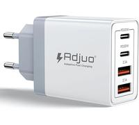 Chargeur USB C, 55W 4 Port Prise USB C Chargeur Rapide iPhone, Multi Secteur PD+QC 3.1A, Type C Adaptateur pour iPhone 16 15 14 13 12 11 Pro Max X XS XR 8 7 6S Plus Mini SE, iPad,Samsung Galaxy