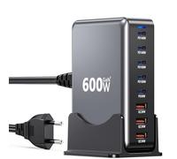 Chargeur USB C 600W GaN,Adaptateur secteur 8 ports multiples Station de charge rapide avec 5 USB-C + 3 USB-A,PD140W Adaptateur secteur chargeur multiple compatible avec Laptop/MacBook/iPhone 16/Galaxy