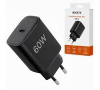 Chargeur USB-C 60W Rapide acce2s® pour Doro Leva X10 L30 L20 E10 E20 E22 E30 L10, Aurora A10 A30 A .. AVS SFC2.0 Charge Ultra Rapide