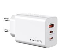 Chargeur USB C 65 W 3 Ports USB C GaN 【2USB C+1USB A】 Chargeur Rapide PD 65 W Compatible avec MacBook-Pro/Air/iPad/iPhone 16/15/14/13 Pro/ProMax/Samsung Galaxy S22/S23/S24