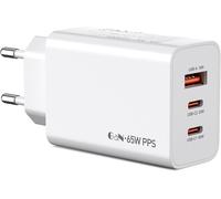 Chargeur Usb C 65 W 3 Ports Usb C Gan ¿2usb C+1usb A¿ Chargeur Rapide Pd 65 W Compatible Avec Macbook-Pro/Air/Ipad/Iphone 16/15/14/13 Pro/Promax/Samsung Galaxy S22/S23/S24