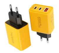 Chargeur USB C,65W 3 Port Prise USBC Chargeur Rapide iPhone, Multi Secteur PD+QC 3.0A Type C Adaptateur pour iPhone 16 15 14 13 12 11 Pro Max X XS XR Samsung Galaxy S24 S23,S22,iPad,Xiaomi