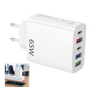 Chargeur USB C 65W,5 Ports Chargeur USB C avec Rapide Intelligent QC 3.0,pour Samsung Phone Pad Xiaomi,Blanc
