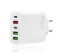 Chargeur USB C 65W, 5 Ports Prise Multiple Chargeur USB C avec Adaptateur Secteur Fast Charge PD20W QC3.0 Type C Adaptateur pour iPhone 16 15 14 13 12 11 Pro Max SE 2020 XS XR iPad Samsung