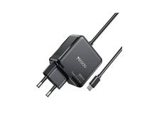 Chargeur Usb-C - 65w, Charge Rapide, Câble 2 Mètres Intégré, Prise Eu, Compatible Ordinateurs Portables