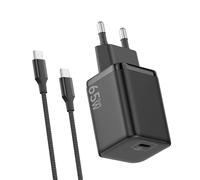 Chargeur USB C 65W, Charge Rapide PD3.0 PPS, GaN II avec Câble Tressé 2M, Compatible pour MacBok Pro/Air, pour Samsung Galaxy S25/S24/S23/S22 Ultra, pour iPhone 17/16/15(Noir)