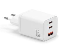Chargeur Usb C 65w Gan 3 Ports Compact,2 X Usbc + 1 X Usb A,Charge Ultra Rapide 65w Pd Sécurisée,Chargeur Compatible Macbook,Surface,Laptop,Iphone,Ipad,Galaxy,Android