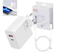 Chargeur USB C 67 W, 2 ports avec câble de charge de 1 m de type C pour Xiaomi 14 15 Ultra/13/13T/14T/14 Lite, Poco F4/X4 5G/X4 X5 Pro X6 M6 F7 X7, Redmi Note 15/14/13/A3/12/11/11/10 Pro 5G