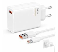 Chargeur USB C 67 W pour Xiaomi Redmi Note 15 14 Pro 13 5G/12 Pro, pour Xiaomi 17T 15 14 Ultra/14/14T/13T/13/13 Lite, bloc d'alimentation avec câble de charge de type C 2 m 6 A