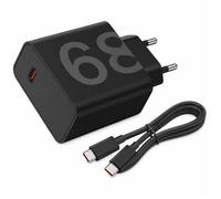 Chargeur USB-C 68W JIAOHXZDJ avec câble USB-C 2 m charge rapide compatible avec Motorola Edge Moto G Razr noir