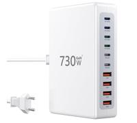 Chargeur USB C 730W, Station de Charge Rapide à 10 Ports [6 USBC + 4 USBA], Station de Charge USB GaN Ⅲ avec Deux Ports PD PPS 140 W/100 W/65 W, Compatible avec MacBook Pro/Air/iPhone 16/15/Samsung
