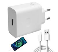 Chargeur USB-C 80W pour Oppo Super-VOOC, Chargeur Super-vooc avec câble USB-A vers C pour Oppo Find X7/X6/X5/X3/Reno 11/10/8/7/6 pour OnePlus 11/10T Nord 2T/10 Pro pour Realme GT/9 Pro